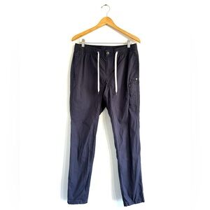 Vuori Ripstop Climber Pant Slim Fit Drawstring waist blue gray color